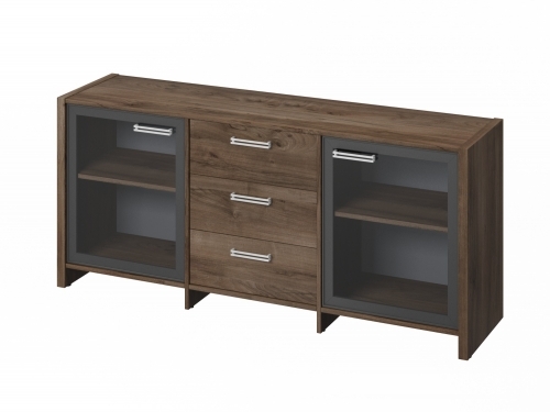 Тумба трехсекционная с 2 дверьми FI-13-02.D. Орех Пацифик Табак Тумба трехсекционная с 2 дверьми FI-13-02.D. Орех Пацифик Табак