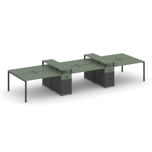 Бенч-система на 6 мест с 2 опорными тумбами Concept CN.DRS-470 фото 2