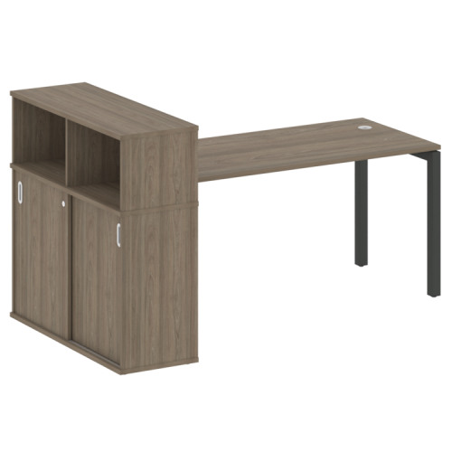 Стол офисный с шкафом-купе на П-обр. м/к Metal System Quattro 50БП.РС-СШК-3.4