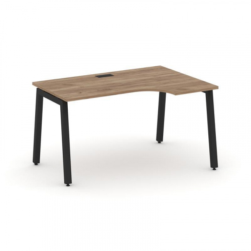 Style Project Стол рабочий эргоном. SN-5A.SPA-021(R) Тиквуд Светлый/Металл Антрацит 1380*800/980*750 фото 2