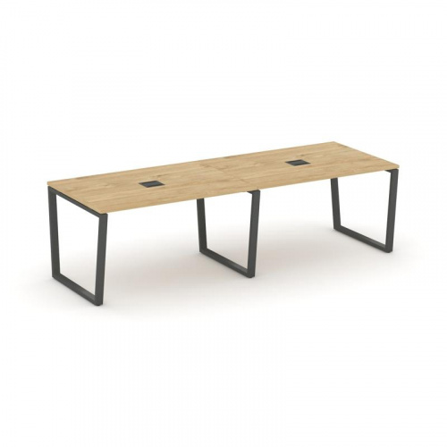 Style Project Стол переговорный SN-6T2.SPRG-014 Акация Лорка/Металл Антрацит/Заглушка Металл Антраци фото 22