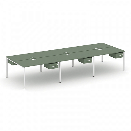 Бенч-система на 6 мест с подвесными тумбами Concept CN.DRS-149