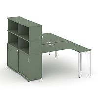 Бенч-система с опорным шкафом-купе с надставкой Concept CN.DSA-222