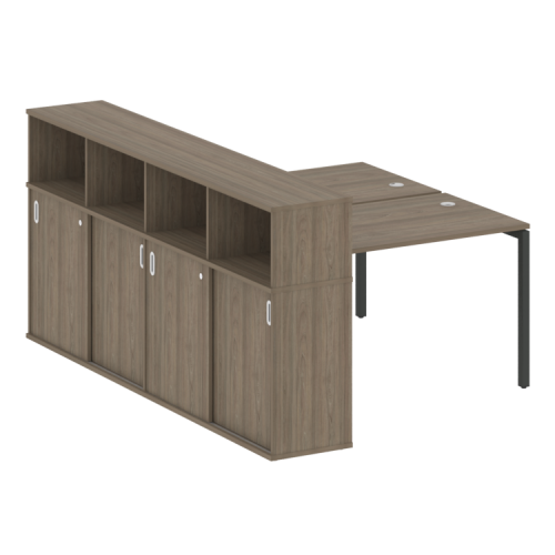 Бенч-система с шкафом-купе на П-обр. м/к Metal System Quattro 40БП.РС-СШК-4.2
