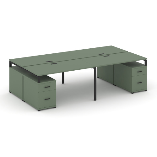 Бенч-система на 4 места с 2 опорными тумбами Concept CN.DRS-330