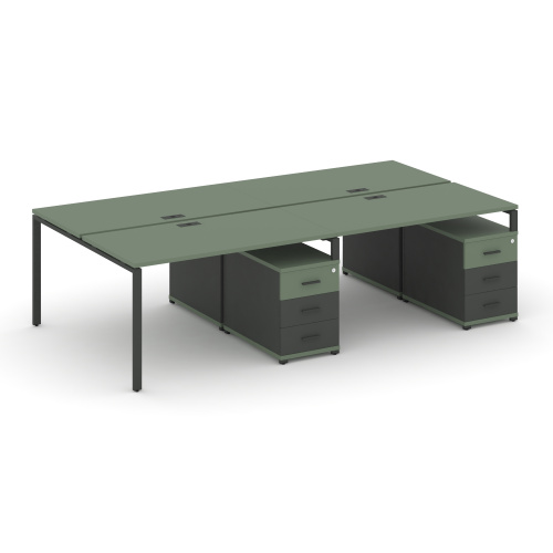 Бенч-система на 4 места с 2 опорными тумбами Concept CN.DRS-319 фото 2