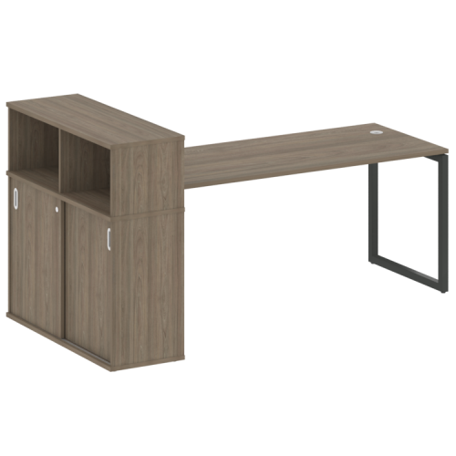 Стол офисный с шкафом-купе на О-обр. м/к Metal System Quattro 40БО.РС-СШК-3.5