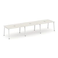 Style Project Стол переговорный SN-5A.SPRG-022 Дуб Наварра/Металл Белый 3540*980*750