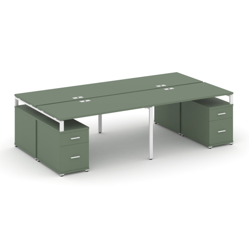 Бенч-система на 4 места с 2 опорными тумбами Concept CN.DRS-331