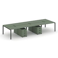 Бенч-система на 6 мест с 2 опорными тумбами Concept CN.DRS-342