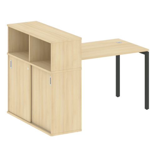 Стол офисный с шкафом-купе на П-обр. м/к Metal System Quattro 40БП.РС-СШК-3.2 фото 15