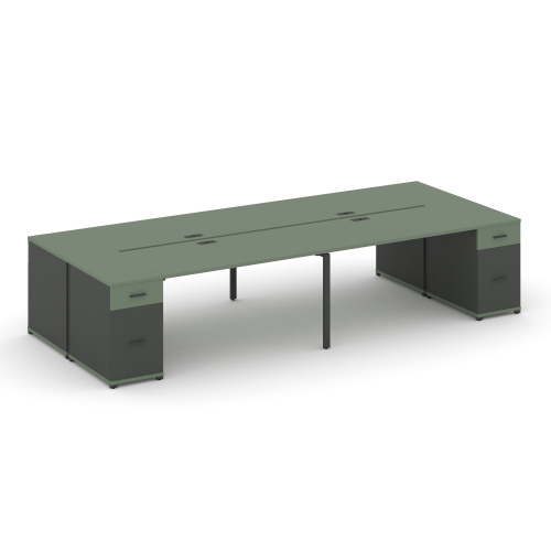 Бенч-система на 4 места с 2 опорными тумбами Concept CN.DRS-429 фото 2