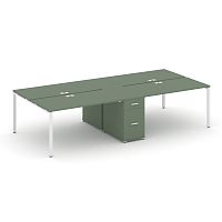 Бенч-система на 4 места с 1 опорной тумбой Concept CN.DRS-424