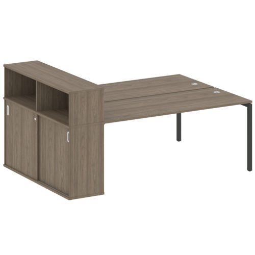 Бенч-система с шкафом-купе на П-обр. м/к Metal System Quattro 40БП.РС-СШК-2.5