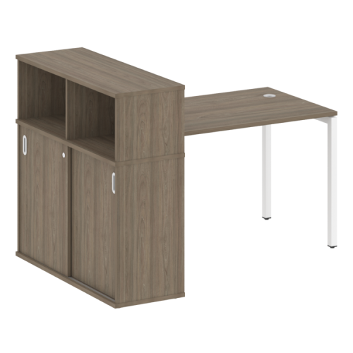 Стол офисный с шкафом-купе на П-обр. м/к Metal System Quattro 40БП.РС-СШК-3.2 фото 2