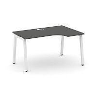 Style Project Стол рабочий эргоном. SN-5A.SPA-012(R) Антрацит/Металл Белый 1580*700/980*750