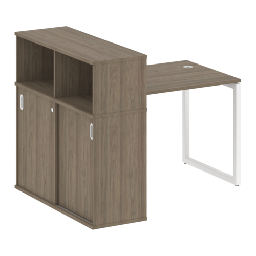 Стол офисный с шкафом-купе на О-обр. м/к Metal System Quattro 40БО.РС-СШК-3.1 фото 2 Стол офисный с шкафом-купе на О-обр. м/к Metal System Quattro 40БО.РС-СШК-3.1 фото 2