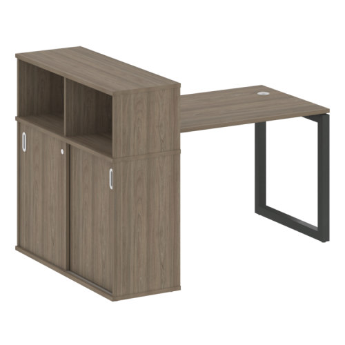 Стол офисный с шкафом-купе на О-обр. м/к Metal System Quattro 50БО.РС-СШК-3.2