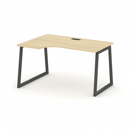 Style Project Стол рабочий эргоном. SN-4T1.SPA-021(L) Акация Лорка/Металл Антрацит/Заглушка Пластик