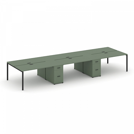 Бенч-система на 6 мест с 2 опорными тумбами Concept CN.DRS-455