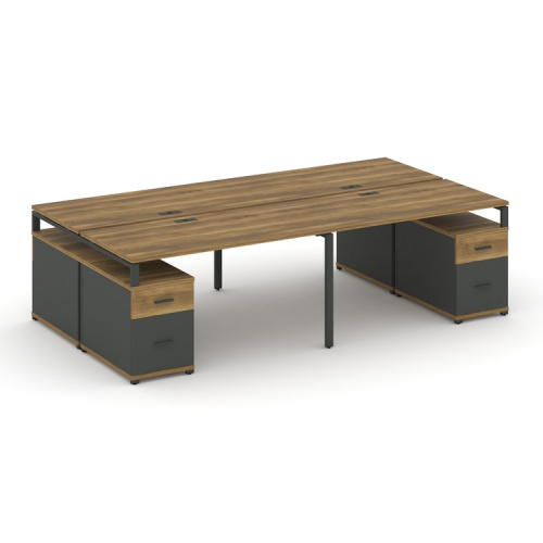 Бенч-система на 4 места с 2 опорными тумбами Concept CN.DRS-329