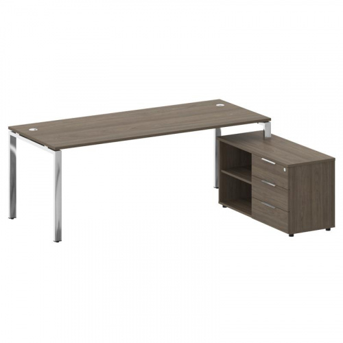 Стол руководителя с тумбой Metal System Direct БГ.СРТ-6.8 (R)