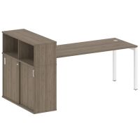 Стол офисный с шкафом-купе на П-обр. м/к Metal System Quattro 50БП.РС-СШК-3.5