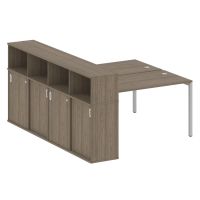 Бенч-система с шкафом-купе на П-обр. м/к Metal System Quattro 40БП.РС-СШК-4.3