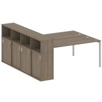 Бенч-система с шкафом-купе на П-обр. м/к Metal System Quattro 40БП.РС-СШК-4.5